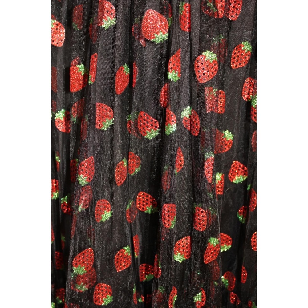 Hot Topic Strawberry Mesh Dress Indie Fairycore Tulle Y2K Ethereal Glitter SZ Sm - Picture 11 of 13